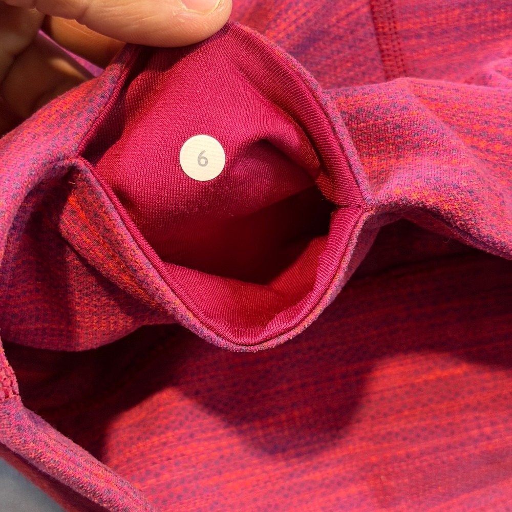 Lululemon Align High Rise Crop Leggings Hot Pink Marled Size 6 Activewear - Picture 6 of 6